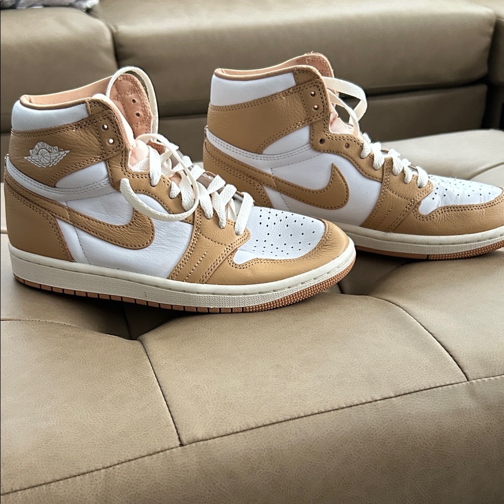 Nike Beige and White High-Top Sneakers